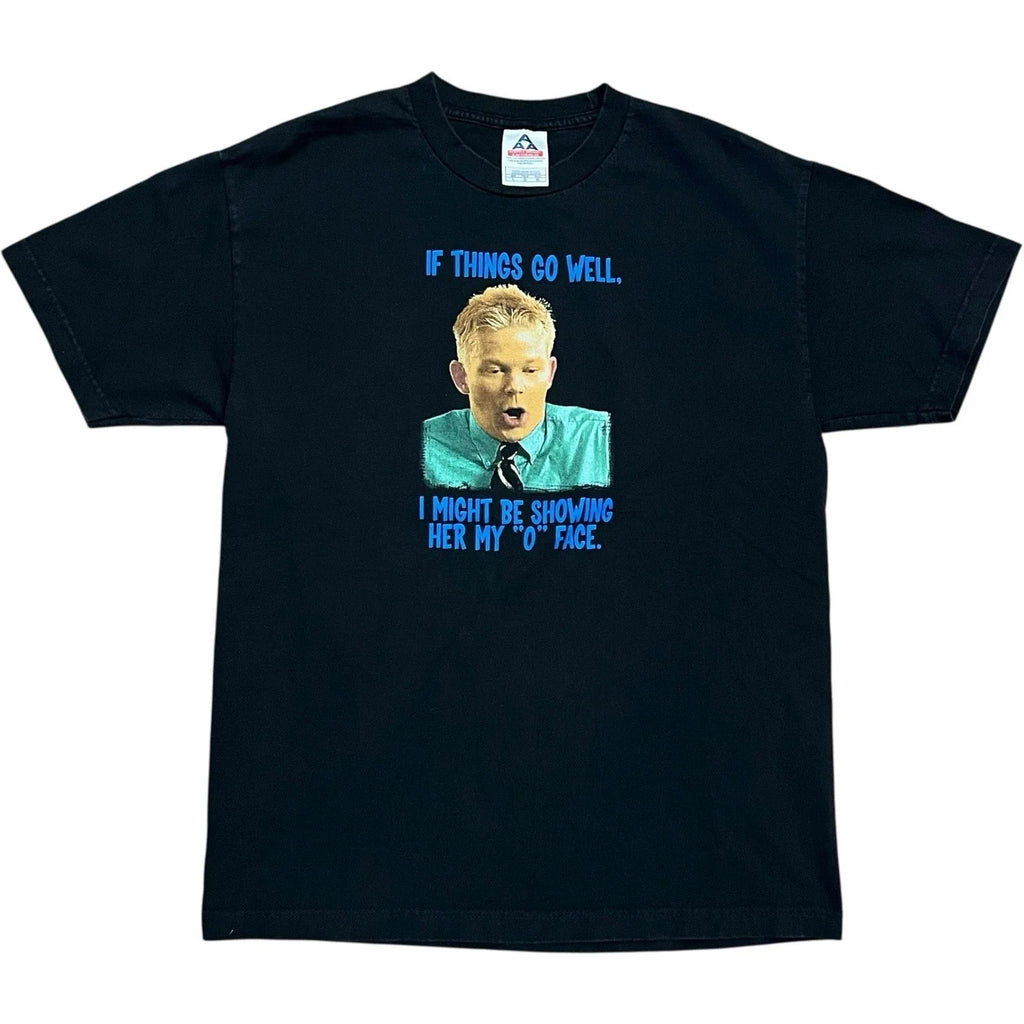 Vintage 2004 Office Space Movie Promo O Face Black - Adult & Kids T-Shirts, Sweatshirts & Hoodies apparel design preview 1