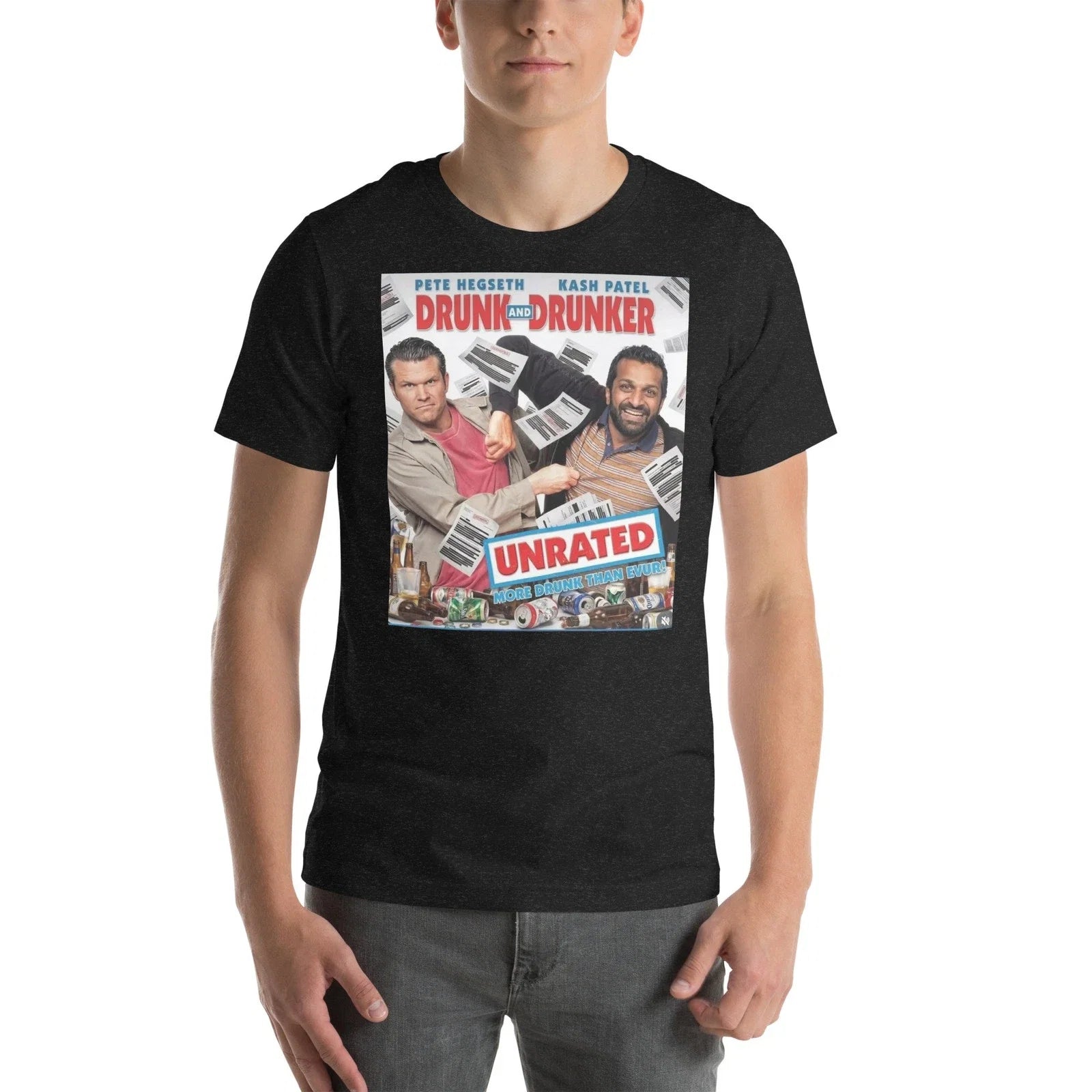 Pete Hegseth Kash Patel Parody Drunk Drunker Funny - Adult & Kids T-Shirts, Sweatshirts & Hoodies apparel design preview 1