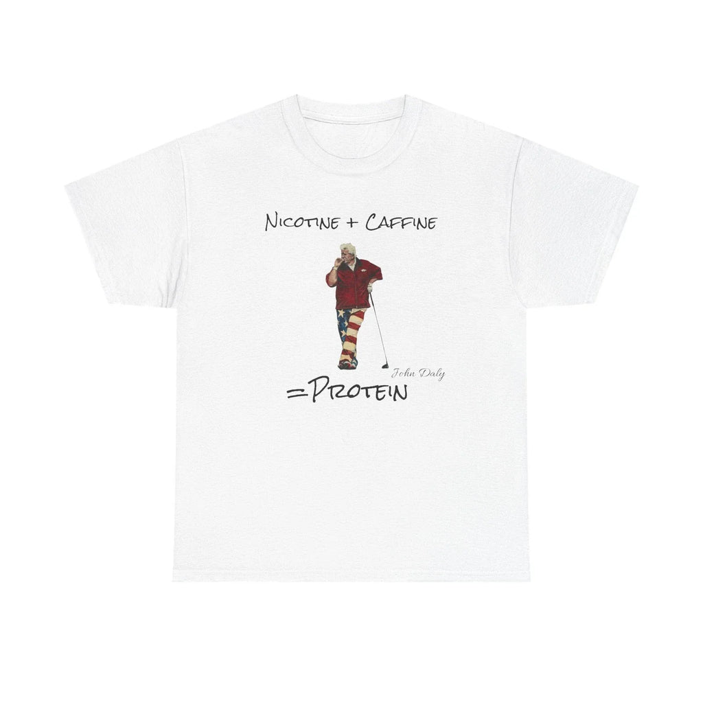 John Daly Nicotine plus Caffeine equals Protein - Adult & Kids T-Shirts, Sweatshirts & Hoodies apparel design preview 1