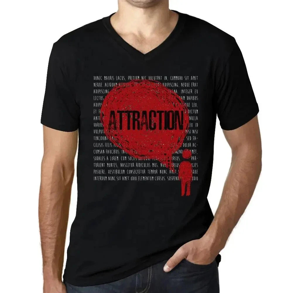 Men's Graphic V Neck Thoughts Attraction Eco-Friendly - Adult & Kids T-Shirts, Sweatshirts & Hoodies apparel design preview 1