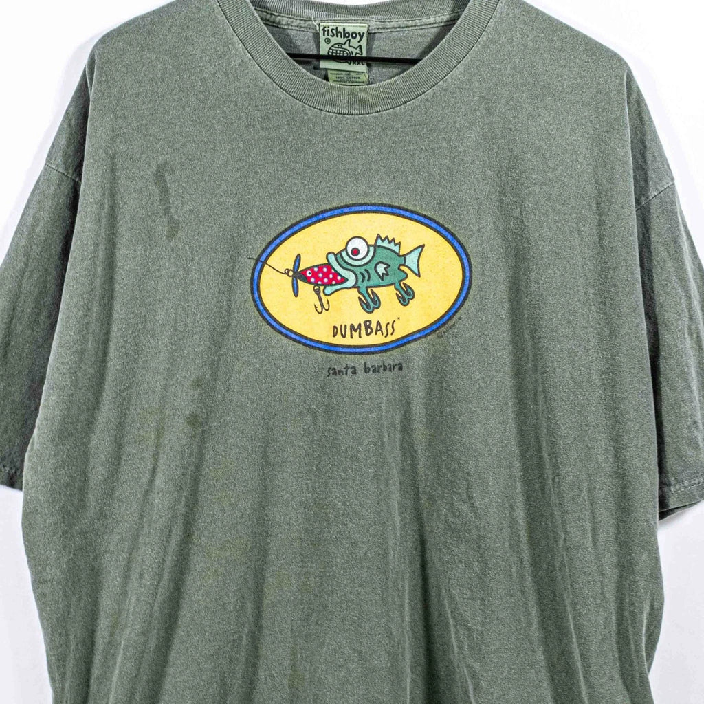 Vtg 2000s Fishboy Dumbass XXL Santa Barbara Funny - Adult & Kids T-Shirts, Sweatshirts & Hoodies apparel design preview 1