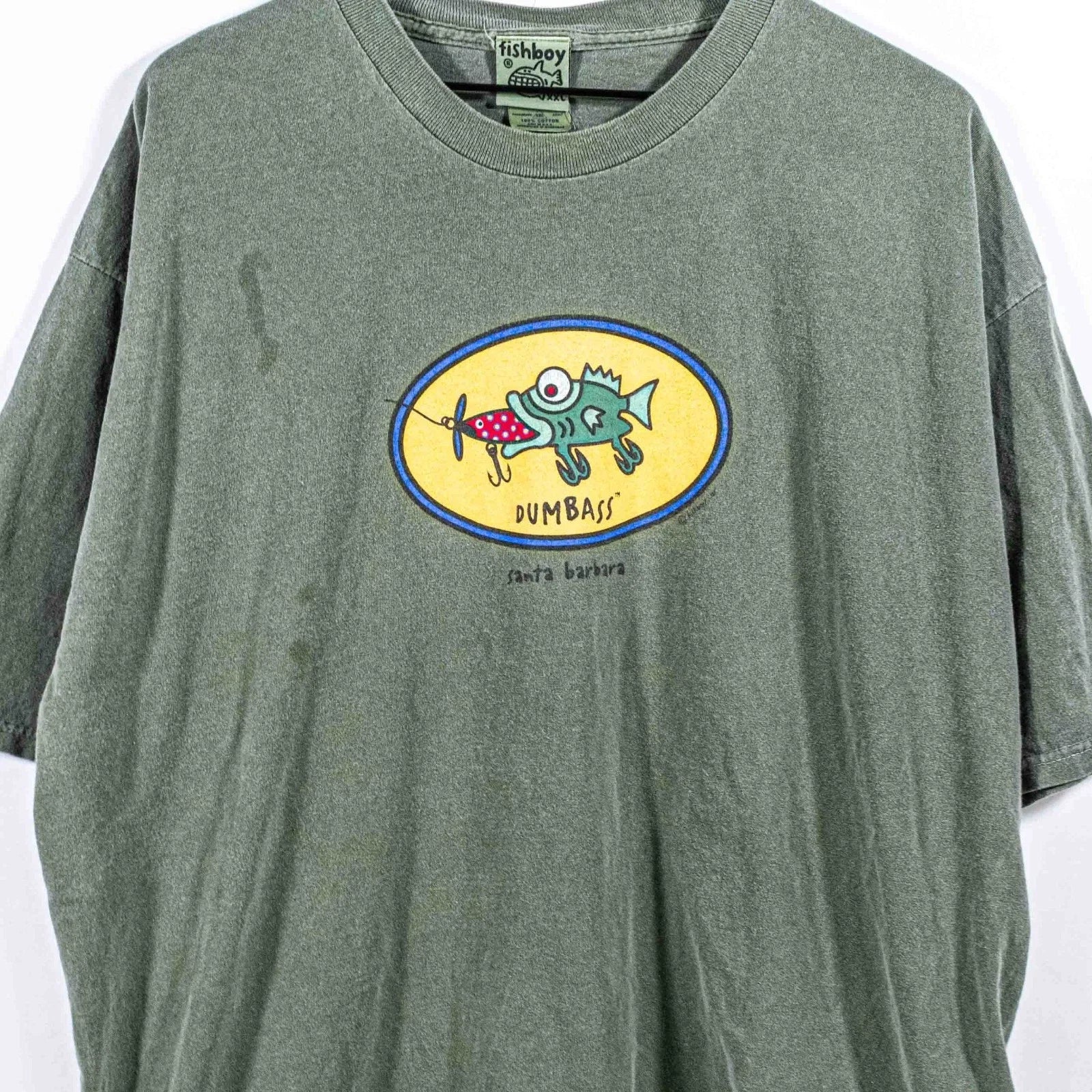 Vtg 2000s Fishboy Dumbass XXL Santa Barbara Funny - Adult & Kids T-Shirts, Sweatshirts & Hoodies apparel design preview 1