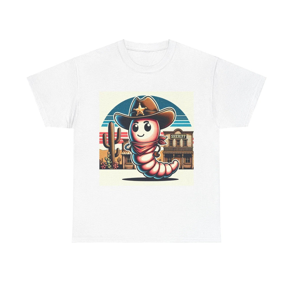 Cute Earthworm Cowboy Pop Art Vintage Style - Adult & Kids T-Shirts, Sweatshirts & Hoodies apparel design preview 1