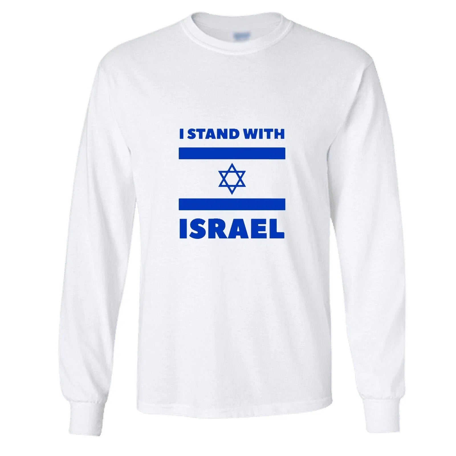 I stand with Israel Flag Star Political Mens White - Adult & Kids T-Shirts, Sweatshirts & Hoodies apparel design preview 1