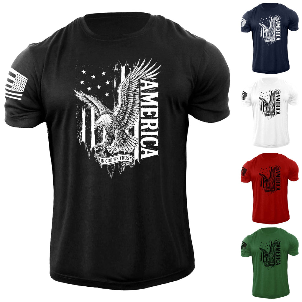 New Men's Distressed USA Eagle Flag In GOD We Trust - Adult & Kids T-Shirts, Sweatshirts & Hoodies apparel design preview 1
