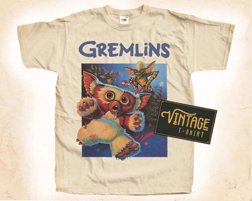 Gremlins V3 Vintage for Men Woman Unisex NATURAL - Adult & Kids T-Shirts, Sweatshirts & Hoodies apparel design preview 1