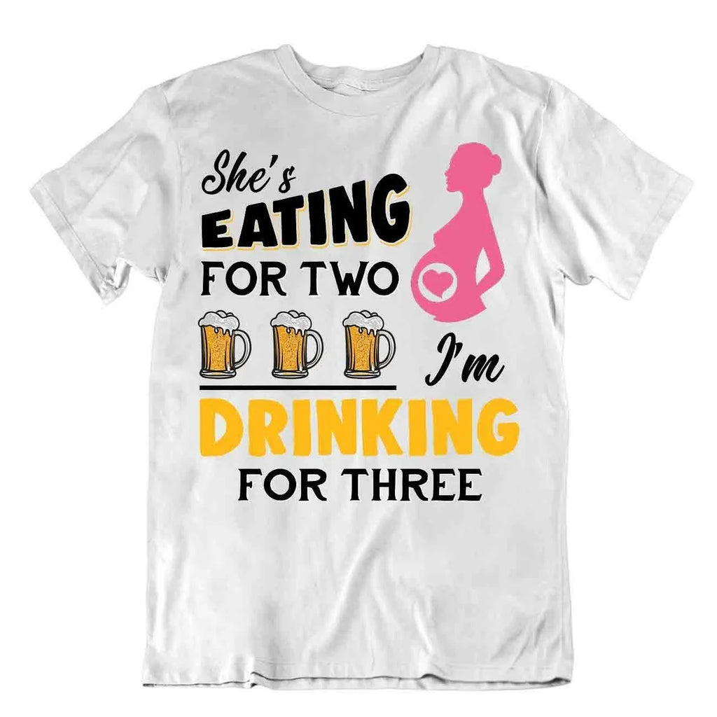 Eating For Two Drinking Three Pregnancy Best Gift - Adult & Kids T-Shirts, Sweatshirts & Hoodies apparel design preview 1