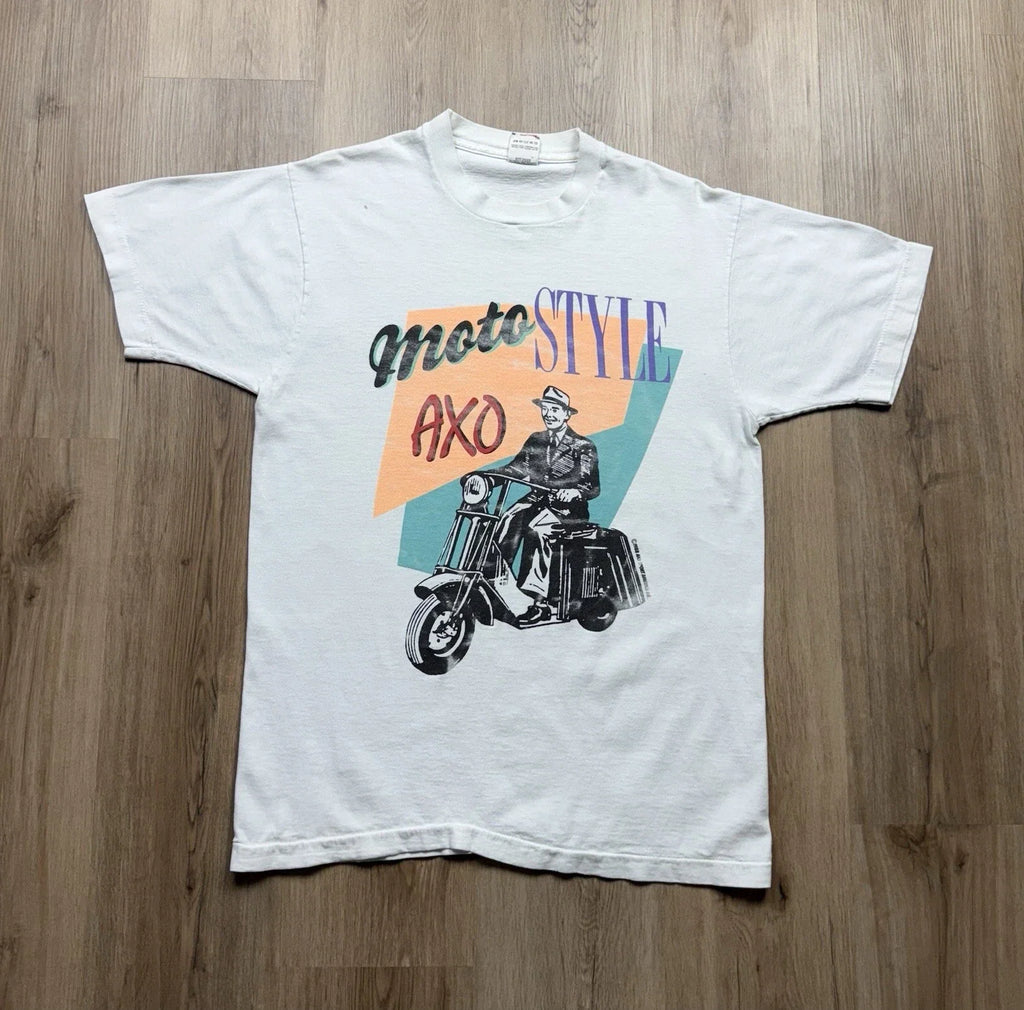 80s VINTAGE Moto Style AXO Pop Art Obscure RARE Size - Adult & Kids T-Shirts, Sweatshirts & Hoodies apparel design preview 1