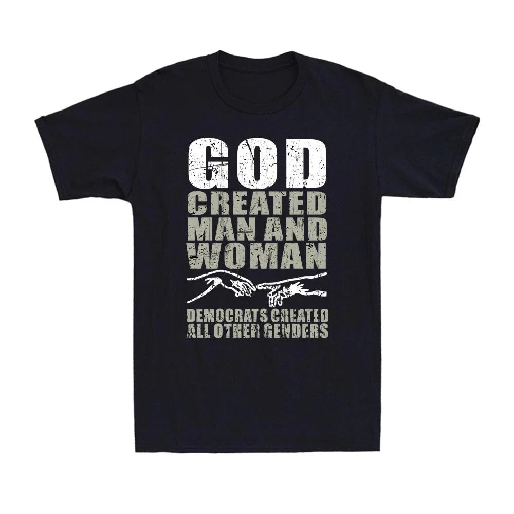 God Created Man and Woman Democrats All Other Genders - Adult & Kids T-Shirts, Sweatshirts & Hoodies apparel design preview 1