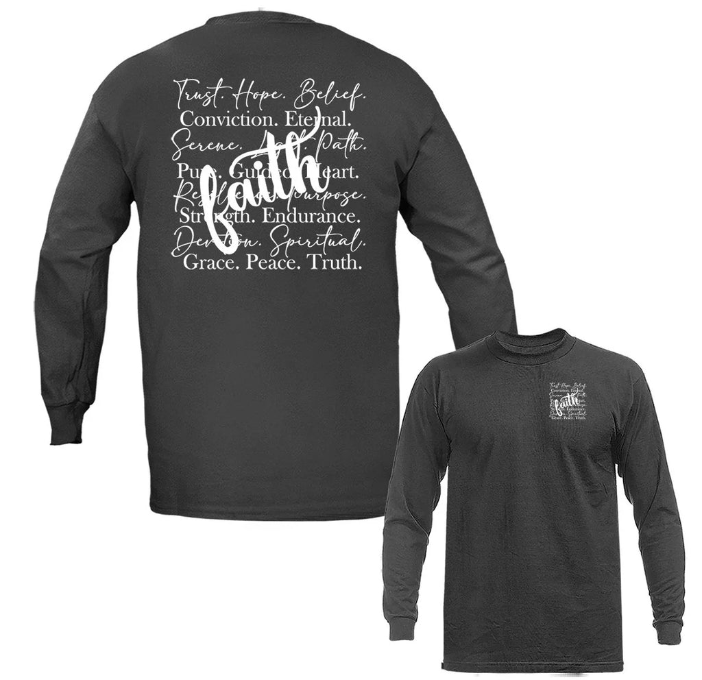 Faith Word Collage Christian Inspirational Religious - Adult & Kids T-Shirts, Sweatshirts & Hoodies apparel design preview 1