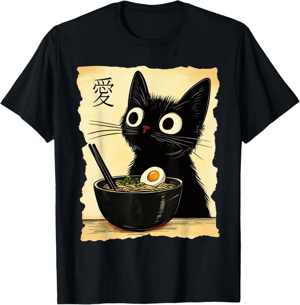 Funny Cat Ramen Graphic Japanese Kawaii Anime - Adult & Kids T-Shirts, Sweatshirts & Hoodies apparel design preview 1