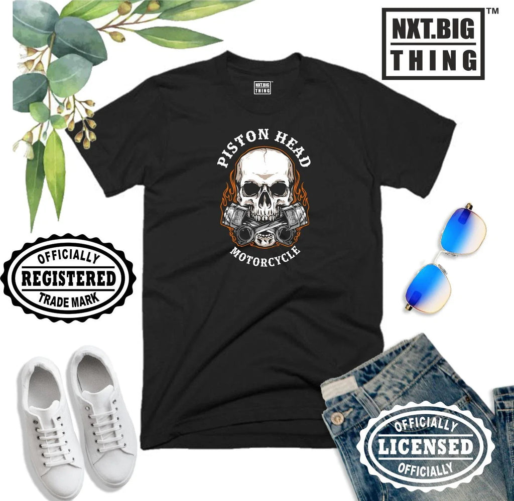 Piston Head Bike Motorbike Motorcycle MC Racer Skull - Adult & Kids T-Shirts, Sweatshirts & Hoodies apparel design preview 1
