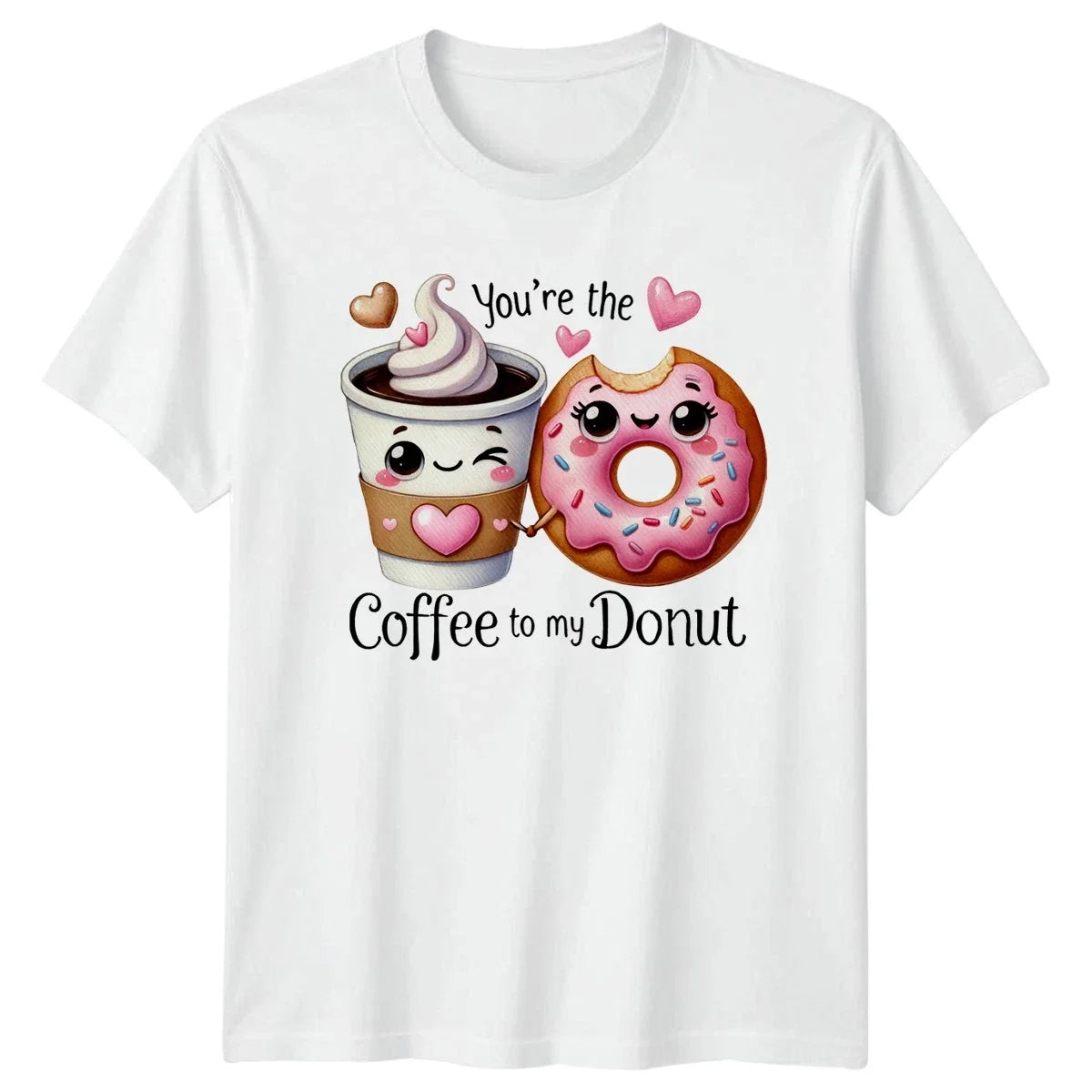 Coffee And Donut Kawaii Food Graphic Unisex Top - Adult & Kids T-Shirts, Sweatshirts & Hoodies apparel design preview 1