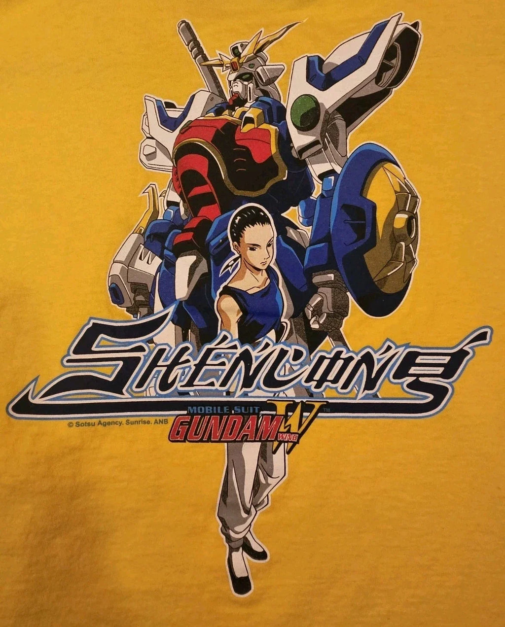 Vtg Mobile Suit Gundam Wing Shenlong L Yellow Manga - Adult & Kids T-Shirts, Sweatshirts & Hoodies apparel design preview 1