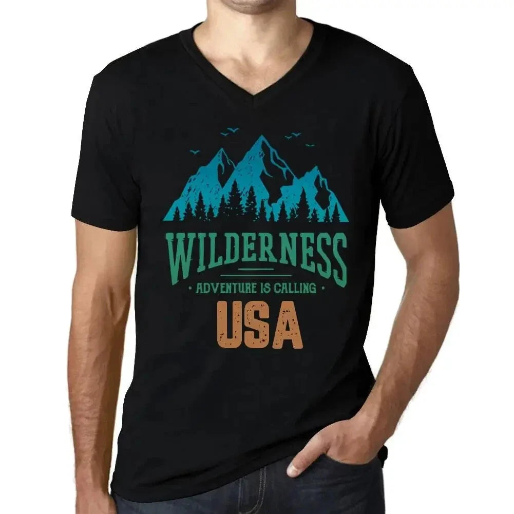Men's Graphic V Neck Wilderness, Adventure Is Calling - Adult & Kids T-Shirts, Sweatshirts & Hoodies apparel design preview 1