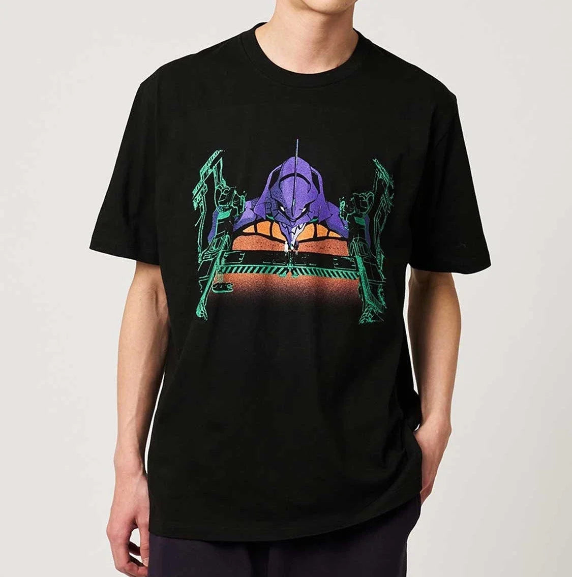 Evangelion x graniph "Get out!" Black Japan New - Adult & Kids T-Shirts, Sweatshirts & Hoodies apparel design preview 1
