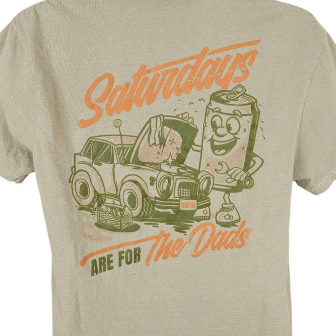 Saturdays Are For Dads Mens Size Medium Green Pocket - Adult & Kids T-Shirts, Sweatshirts & Hoodies apparel design preview 1