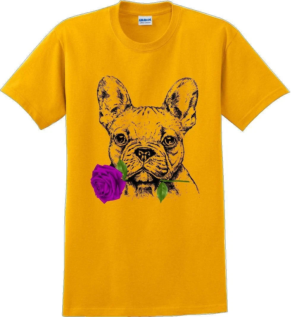 French bulldog with rose short sleeved Dog mom - Adult & Kids T-Shirts, Sweatshirts & Hoodies apparel design preview 1