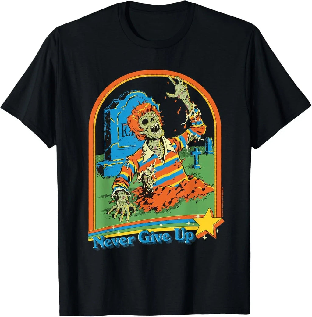 Never Give Up Zombie Sarcastic Retro Funny Adult - Adult & Kids T-Shirts, Sweatshirts & Hoodies apparel design preview 1