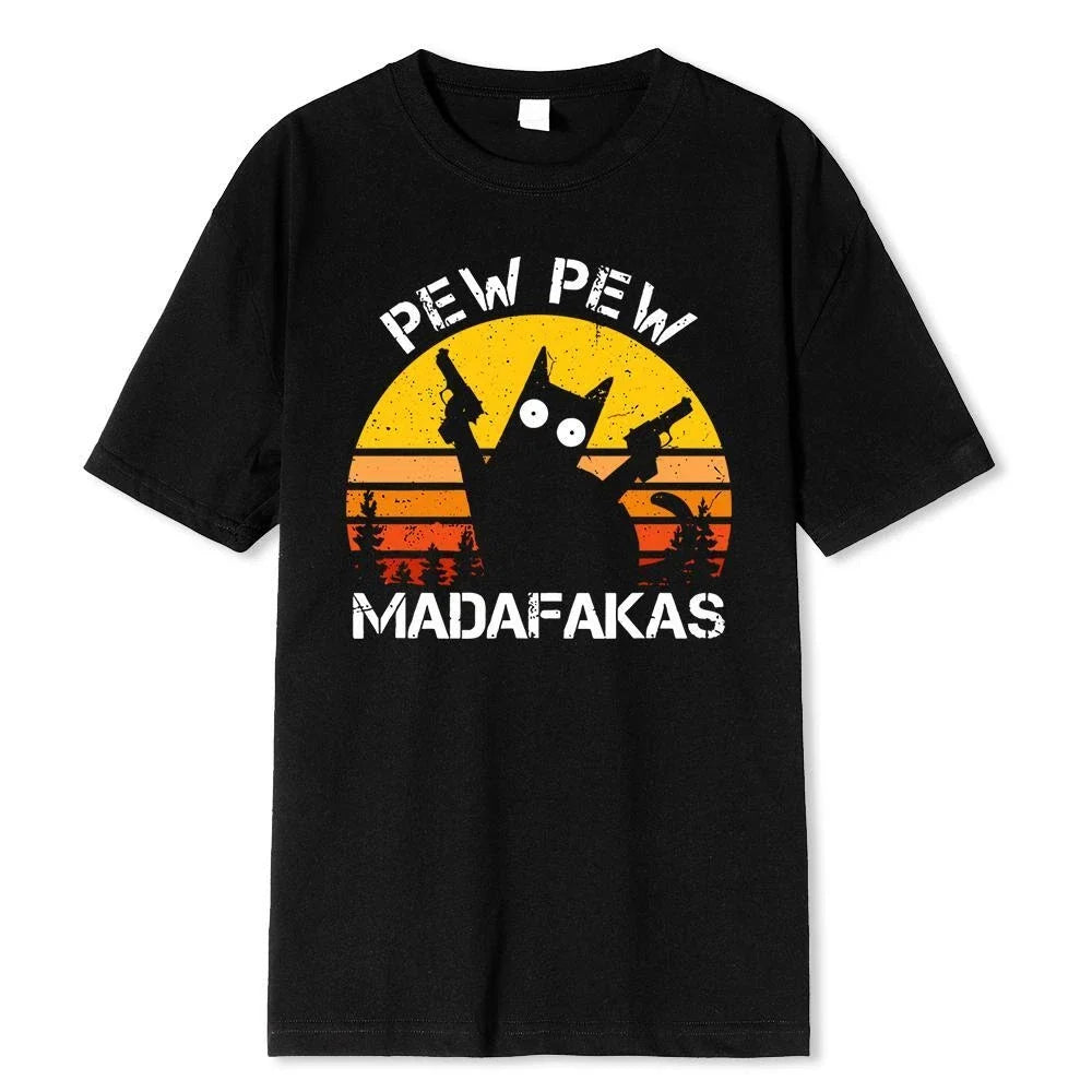 Pew Madafakas Cat with Two Guns Printing Summer - Adult & Kids T-Shirts, Sweatshirts & Hoodies apparel design preview 1