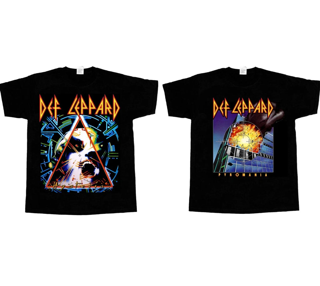 Def Leppard Hysteria Tour Pyromania NEW BLACK 345XL - Adult & Kids T-Shirts, Sweatshirts & Hoodies apparel design preview 1