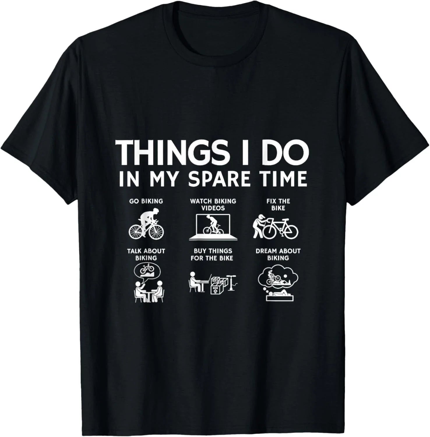 Things I Do in My Spare Time_ Bicycle Cycling Lover - Adult & Kids T-Shirts, Sweatshirts & Hoodies apparel design preview 1