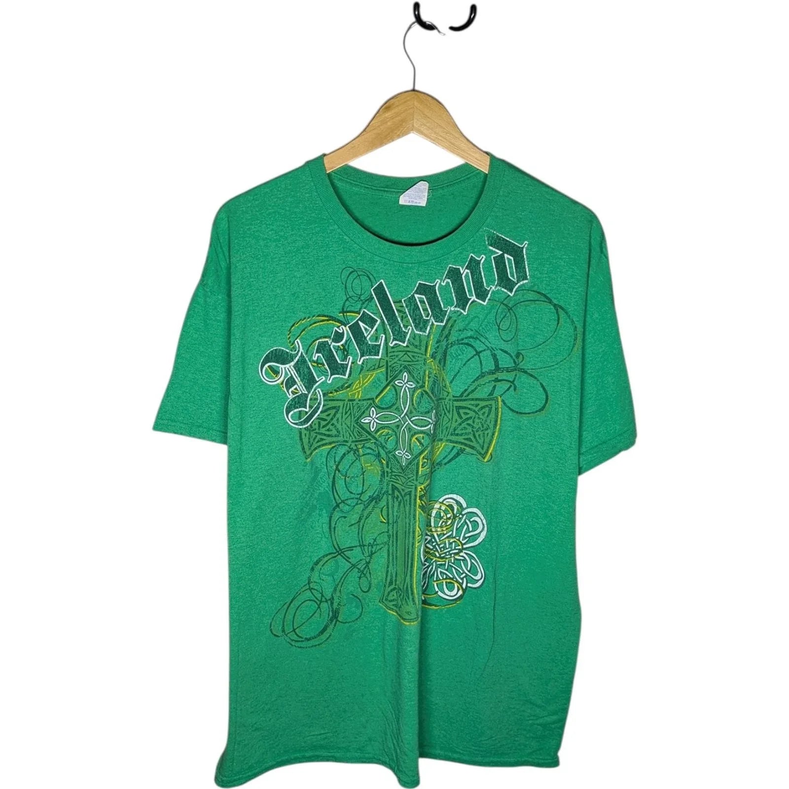 Y2K Ireland Graphic Green Men's XL Shamrock Cross St - Adult & Kids T-Shirts, Sweatshirts & Hoodies apparel design preview 1