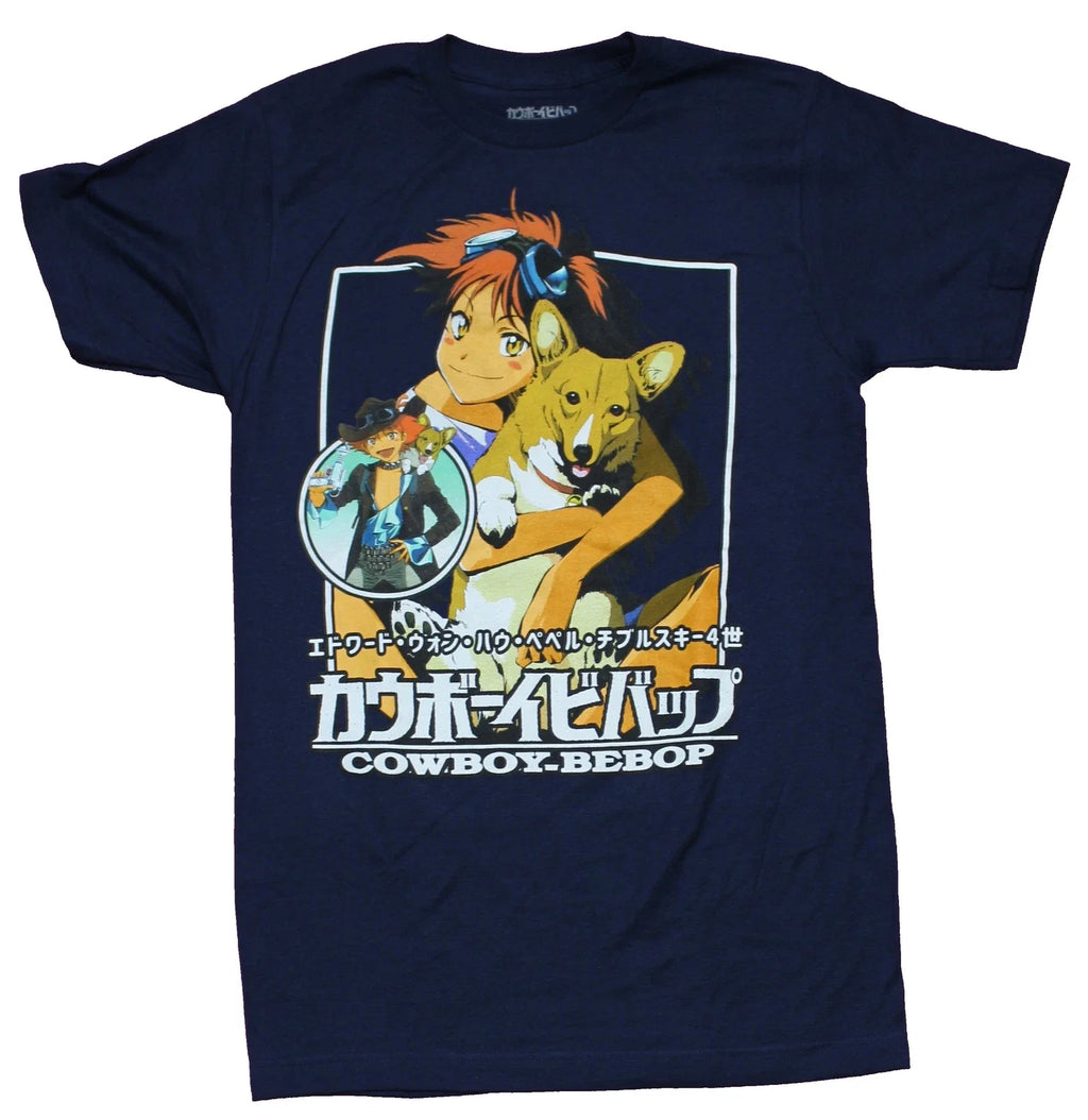 Cowboy Bebop Adult New Ein and Ed Collage Over Logo - Adult & Kids T-Shirts, Sweatshirts & Hoodies apparel design preview 1