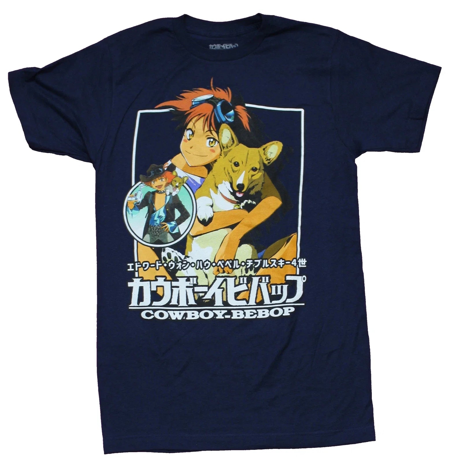 Cowboy Bebop Adult New Ein and Ed Collage Over Logo - Adult & Kids T-Shirts, Sweatshirts & Hoodies apparel design preview 1