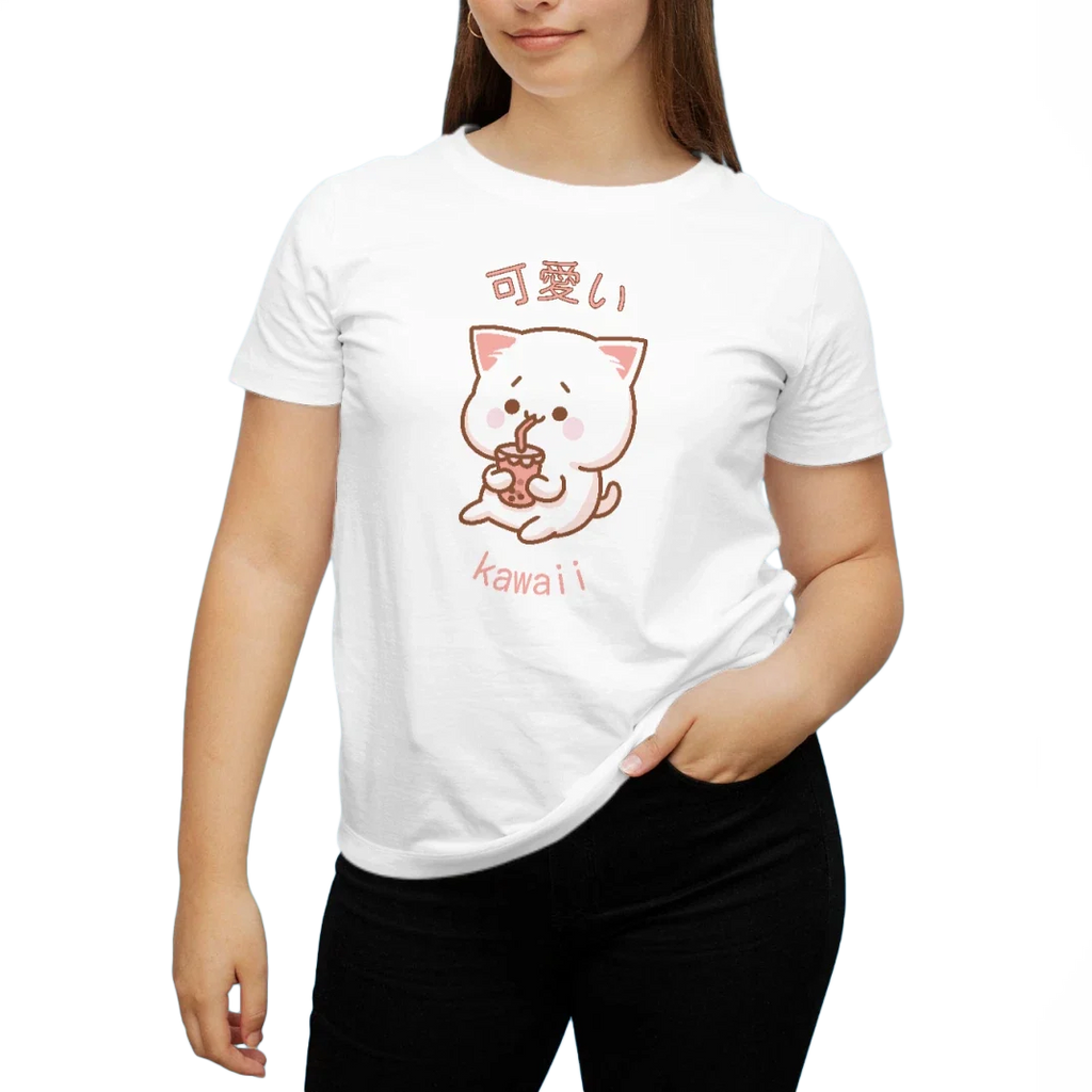 Kawaii Cat Anime Style Cute Graphic Art Novelty Funny - Adult & Kids T-Shirts, Sweatshirts & Hoodies apparel design preview 1