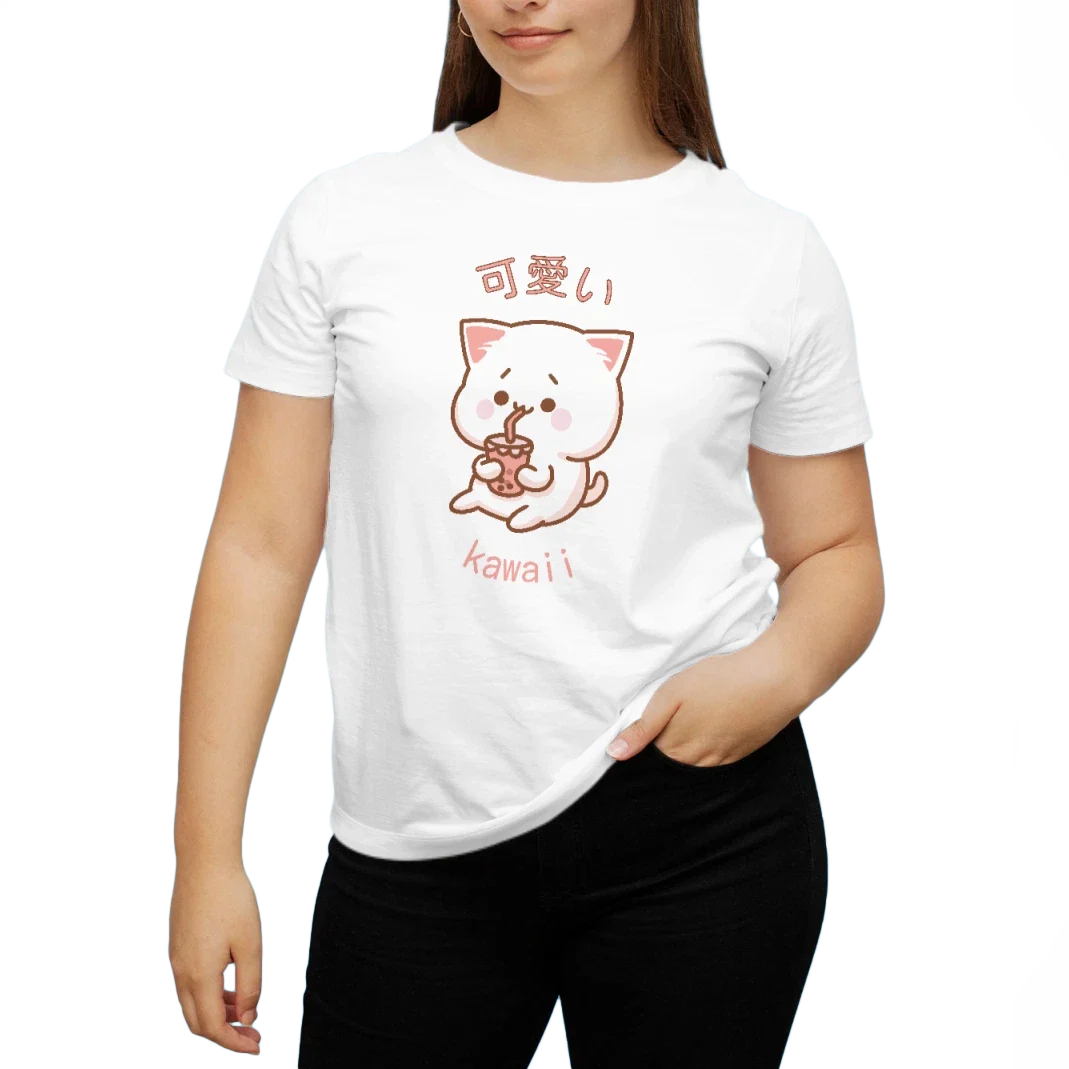 Kawaii Cat Anime Style Cute Graphic Art Novelty Funny - Adult & Kids T-Shirts, Sweatshirts & Hoodies apparel design preview 1