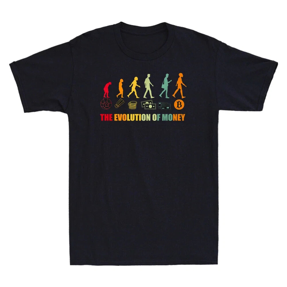 The Evolution Of Money Funny BTC Meme Novelty Men's - Adult & Kids T-Shirts, Sweatshirts & Hoodies apparel design preview 1