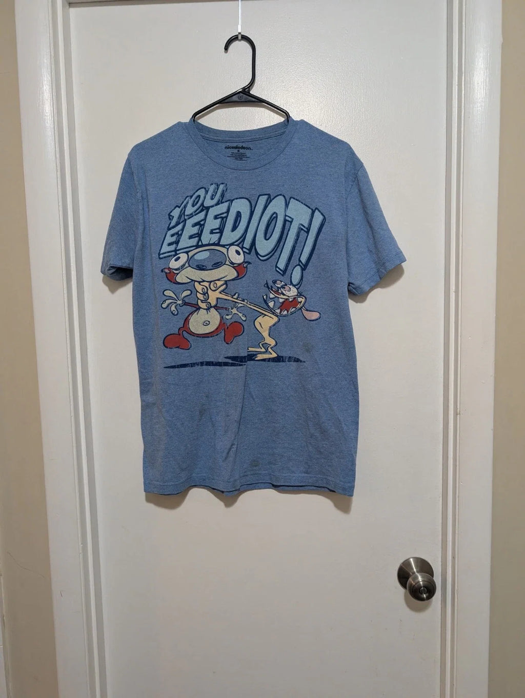 Ren and Stimpy Adult New "You Eeediot!" Choking Out - Adult & Kids T-Shirts, Sweatshirts & Hoodies apparel design preview 1