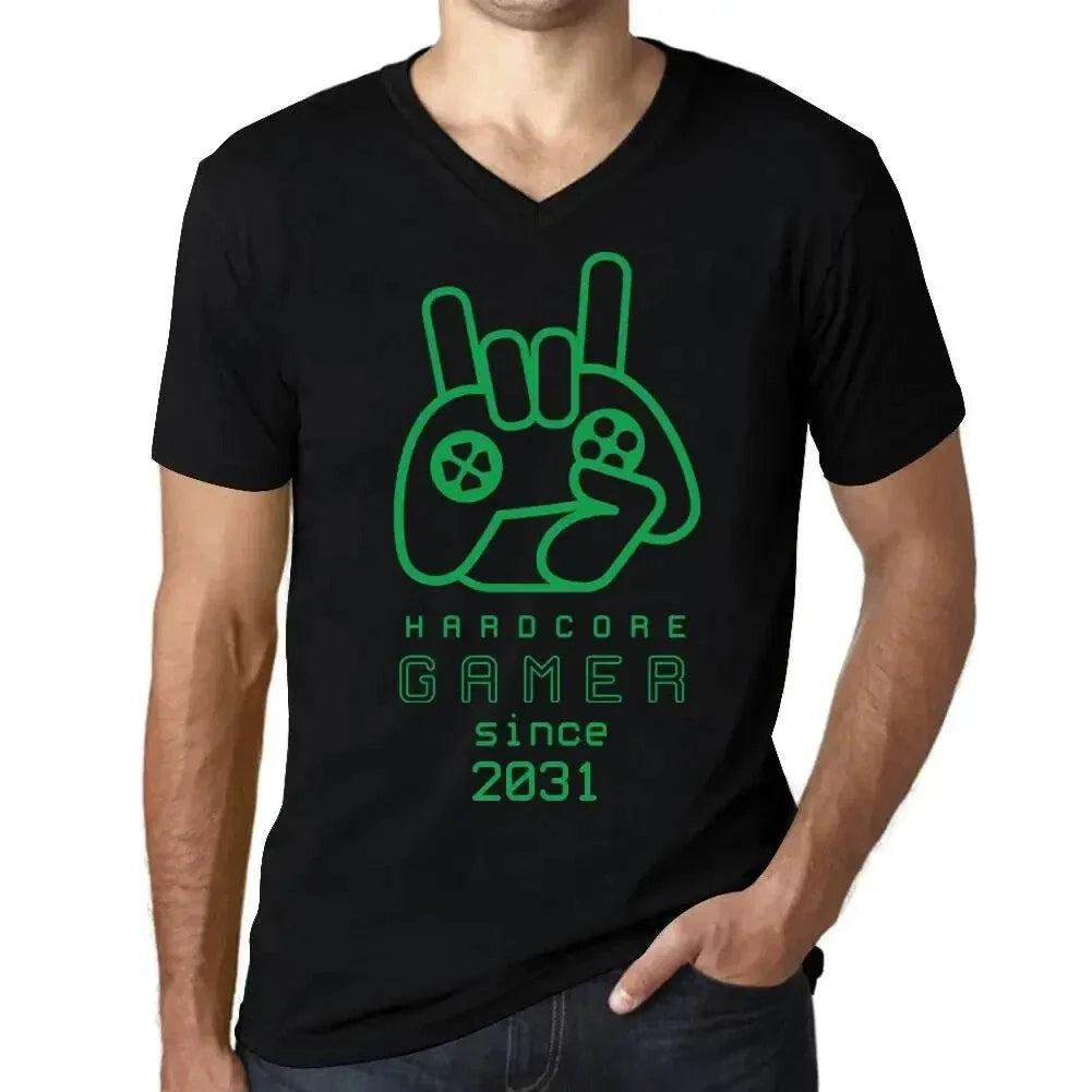 Men's Graphic V Neck Hardcore Joystick Gamer Since - Adult & Kids T-Shirts, Sweatshirts & Hoodies apparel design preview 1