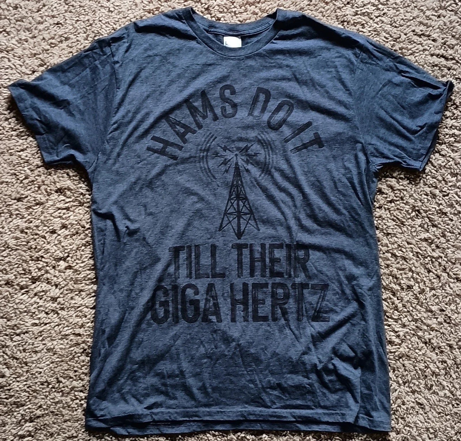 Hams do It Till Their Giga Hertz Ham Radio Men's - Adult & Kids T-Shirts, Sweatshirts & Hoodies apparel design preview 1