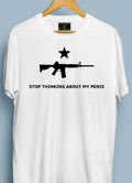 STOP THINKING ABOUT MY PENIS Graphic Funny T‑ with - Adult & Kids T-Shirts, Sweatshirts & Hoodies apparel design preview 1