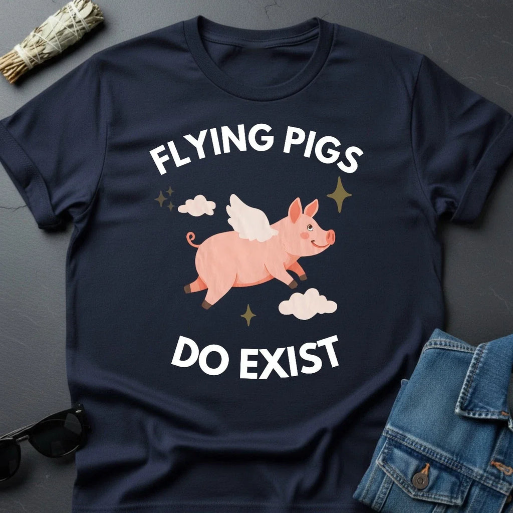 Flying Pigs Do Exist Optimistic Universe Graphic - Adult & Kids T-Shirts, Sweatshirts & Hoodies apparel design preview 1