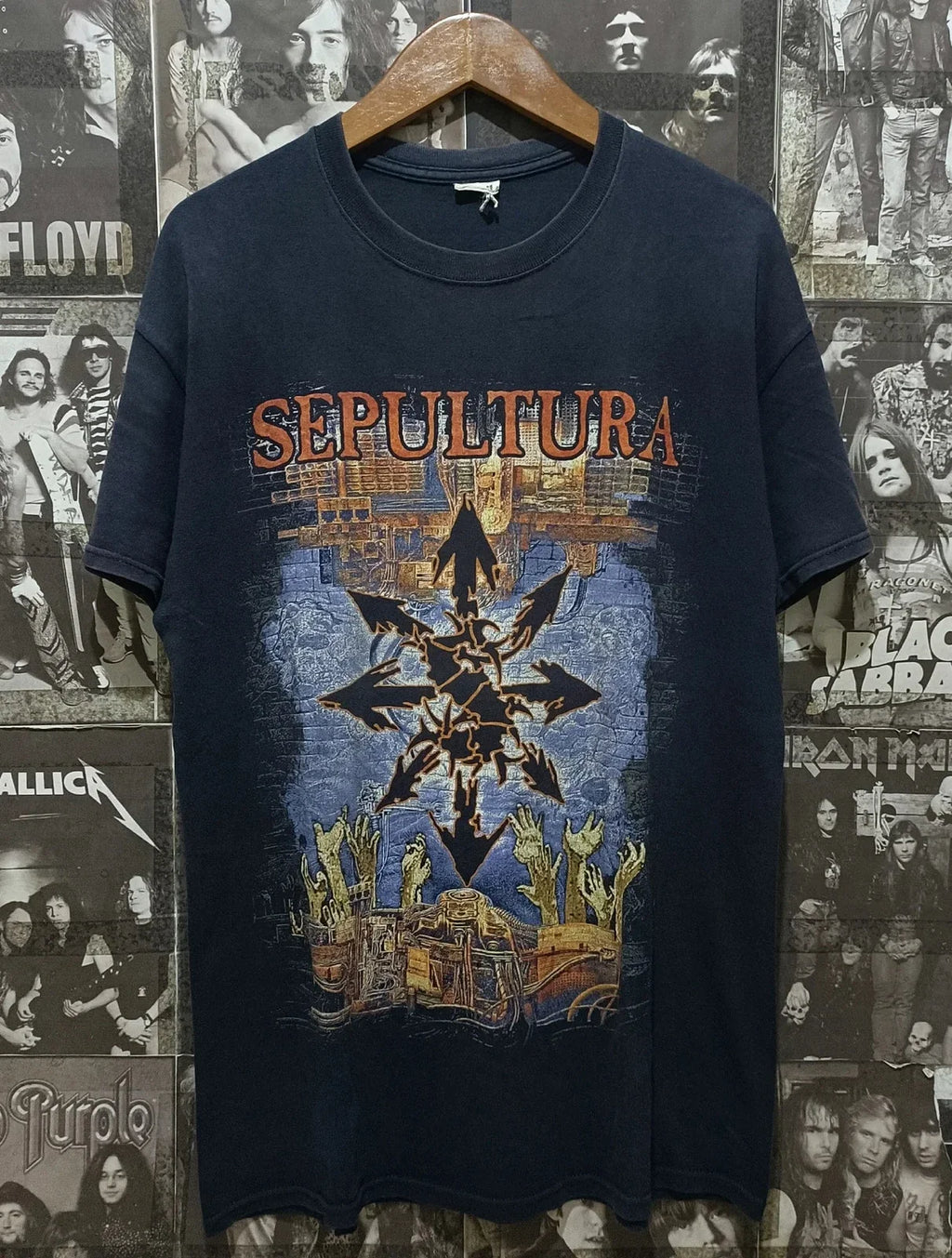 Vintage 90s Sepultura Band "20 YEARS CHAOS A.D" - Adult & Kids T-Shirts, Sweatshirts & Hoodies apparel design preview 1
