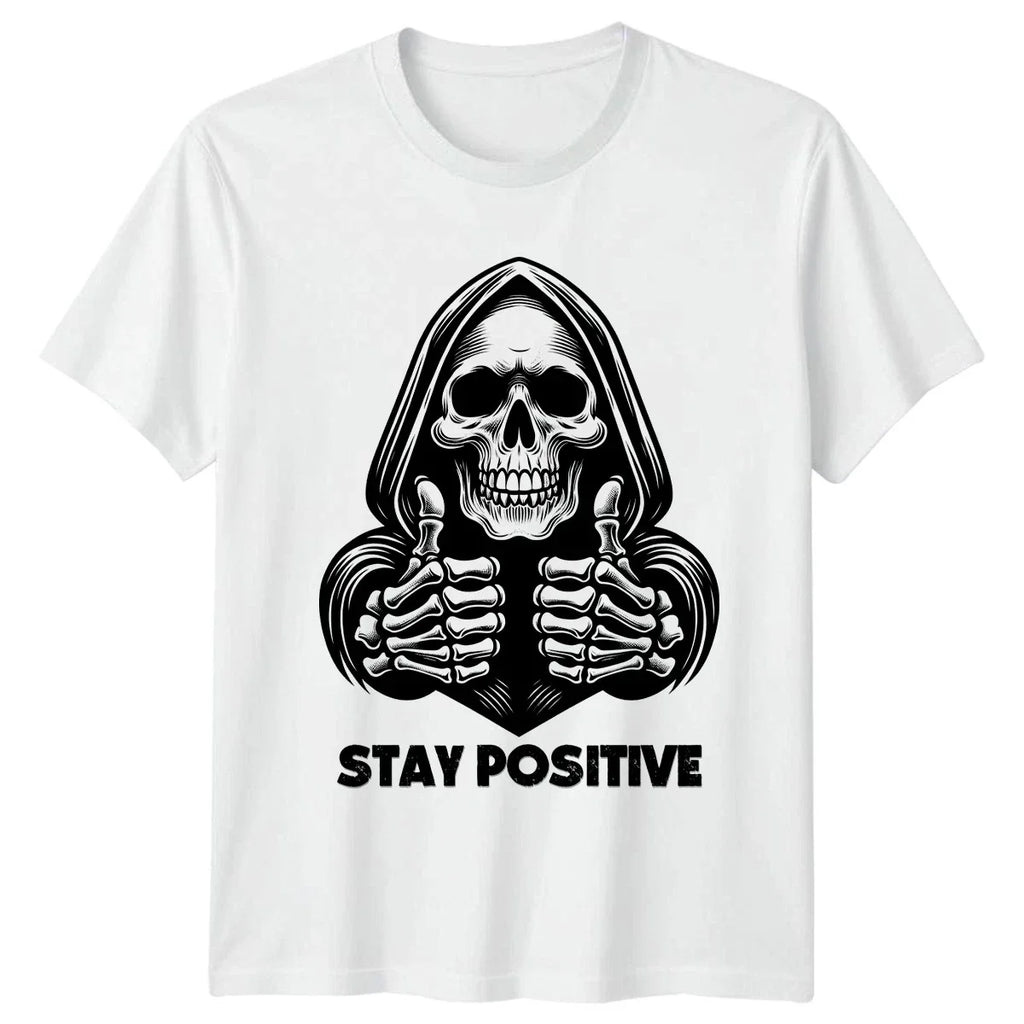 Stay Positive Skeleton Art Dark Humor Gift For Him - Adult & Kids T-Shirts, Sweatshirts & Hoodies apparel design preview 1