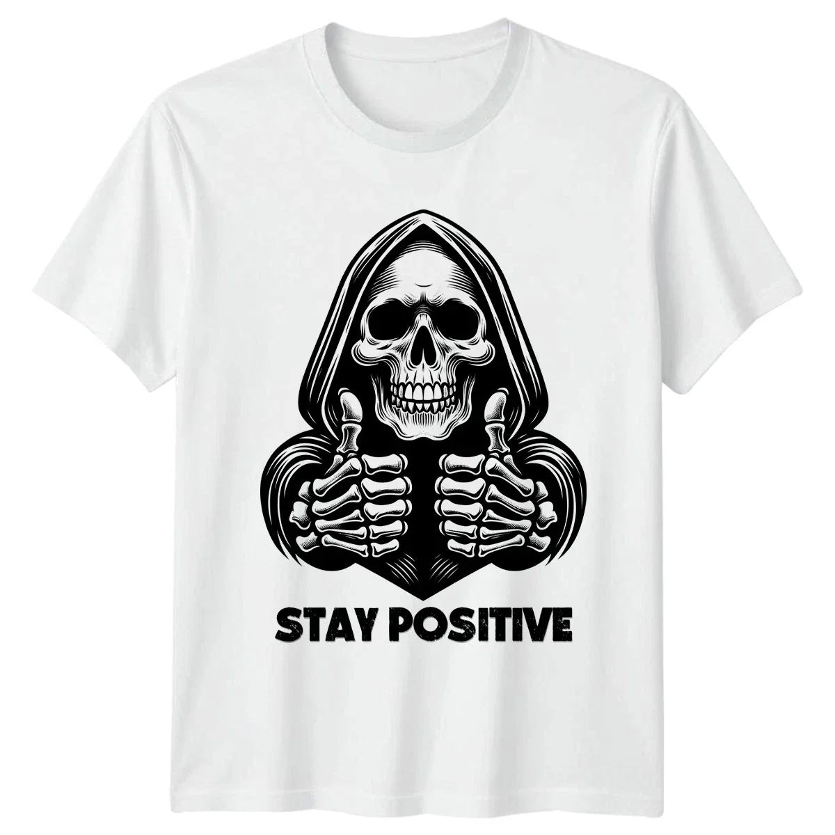 Stay Positive Skeleton Art Dark Humor Gift For Him - Adult & Kids T-Shirts, Sweatshirts & Hoodies apparel design preview 1
