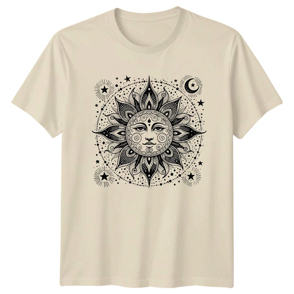 Celestial Sun Face Boho Magic, Mystic Art - Adult & Kids T-Shirts, Sweatshirts & Hoodies apparel design preview 1