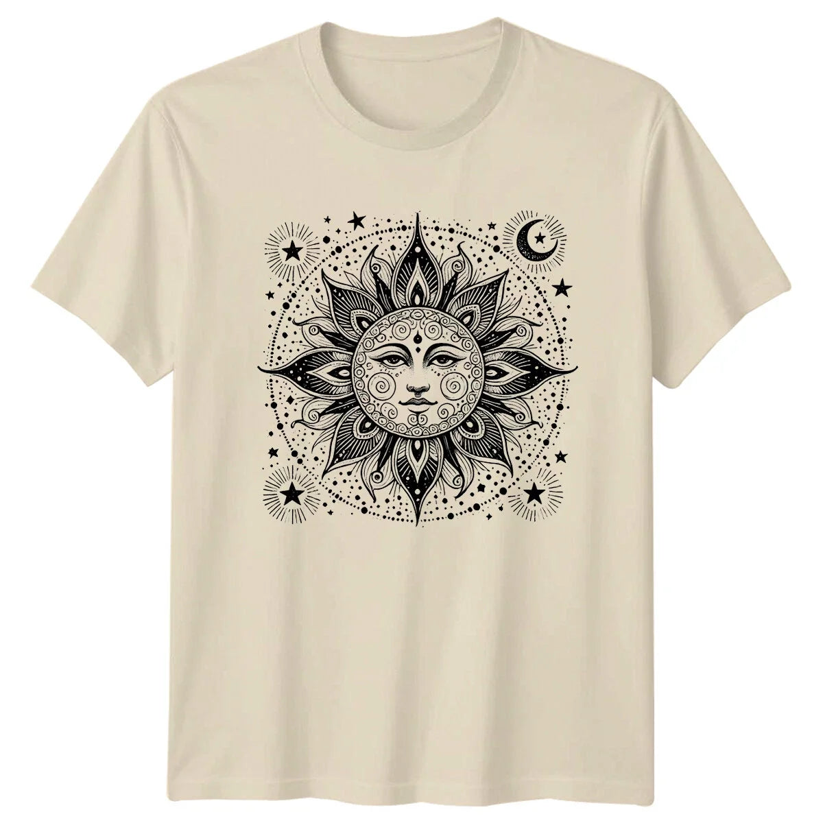 Celestial Sun Face Boho Magic, Mystic Art - Adult & Kids T-Shirts, Sweatshirts & Hoodies apparel design preview 1