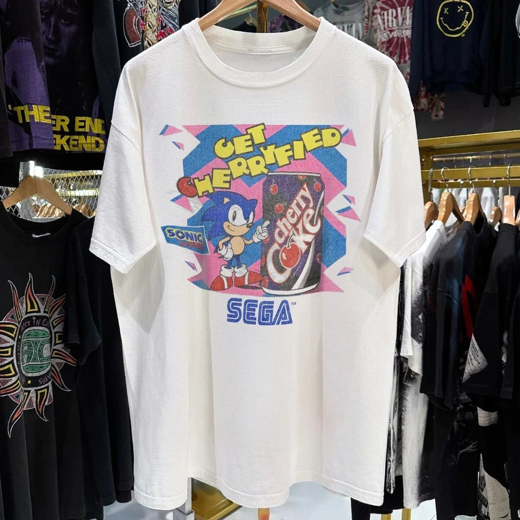 90s Get Cherryfied Cherry COKe X Sega Classic White M - Adult & Kids T-Shirts, Sweatshirts & Hoodies apparel design preview 1