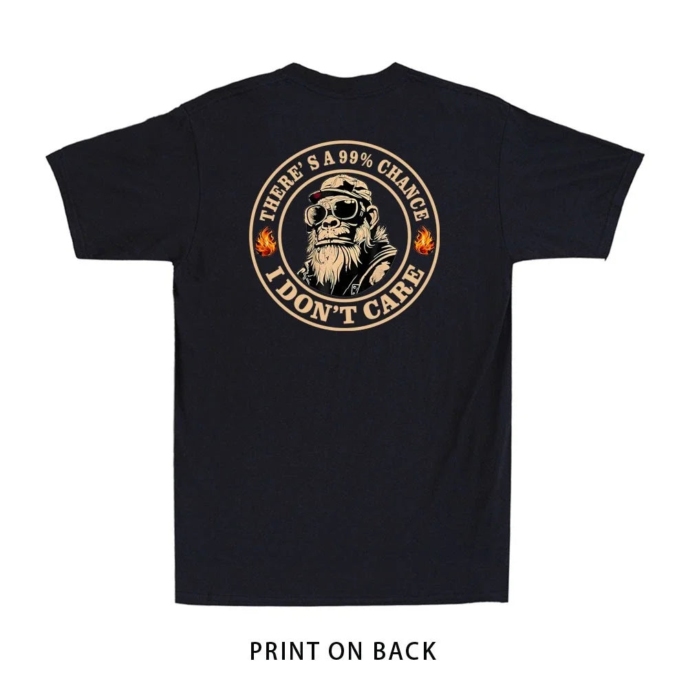 Funny Monkey There's A 99% Chance I Don't Care (Print - Adult & Kids T-Shirts, Sweatshirts & Hoodies apparel design preview 1
