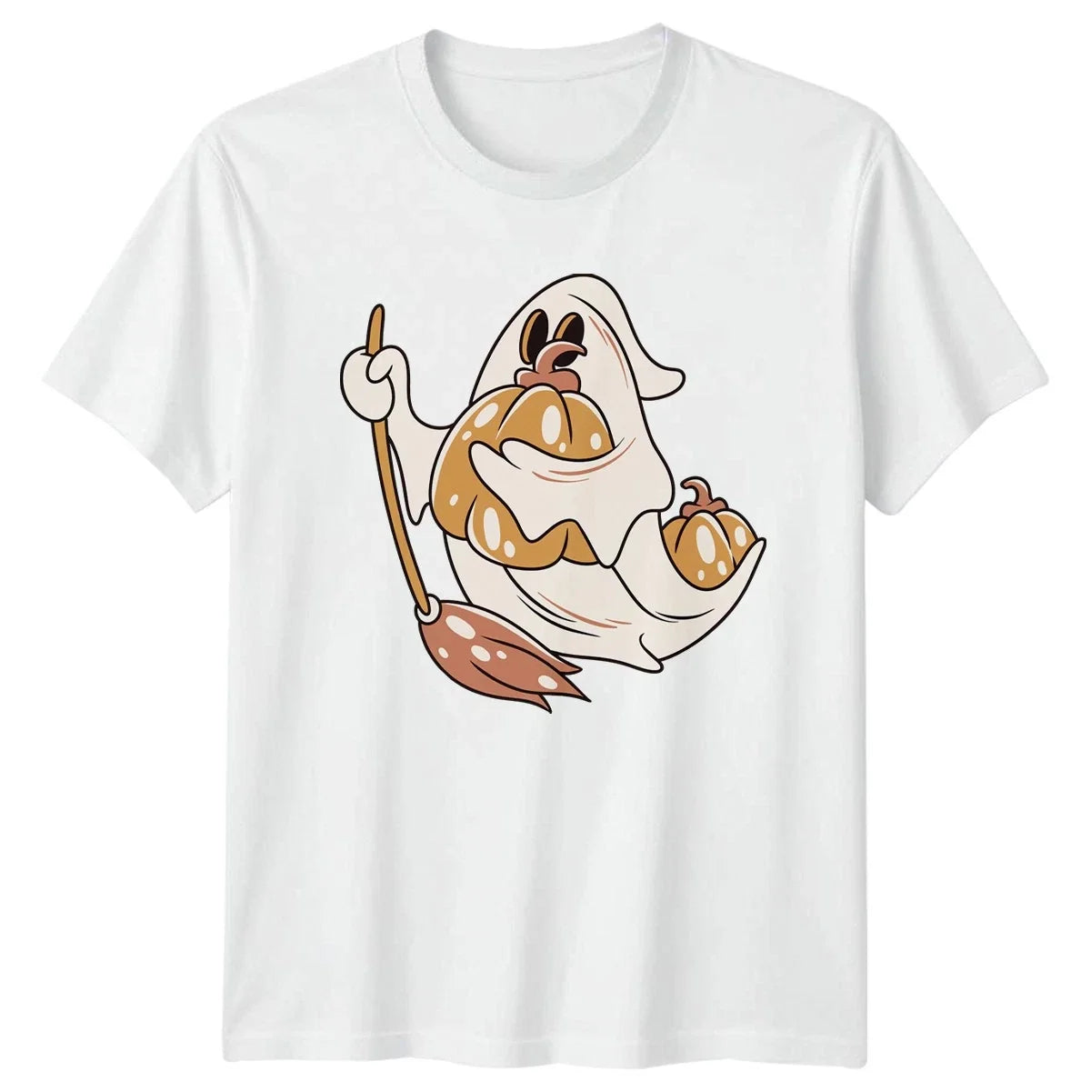 Ghost With Pumpkin Cute Halloween Fall Season Gift - Adult & Kids T-Shirts, Sweatshirts & Hoodies apparel design preview 1