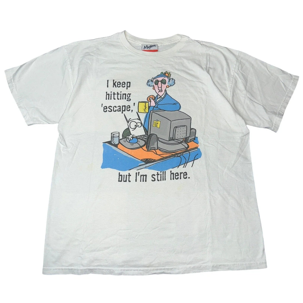 Vintage 90's Humor Maxine Hallmark Comic White Large - Adult & Kids T-Shirts, Sweatshirts & Hoodies apparel design preview 1