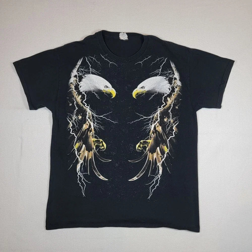 Y2K Eagle Graphic Sz L Large Black Nature Lightning - Adult & Kids T-Shirts, Sweatshirts & Hoodies apparel design preview 1