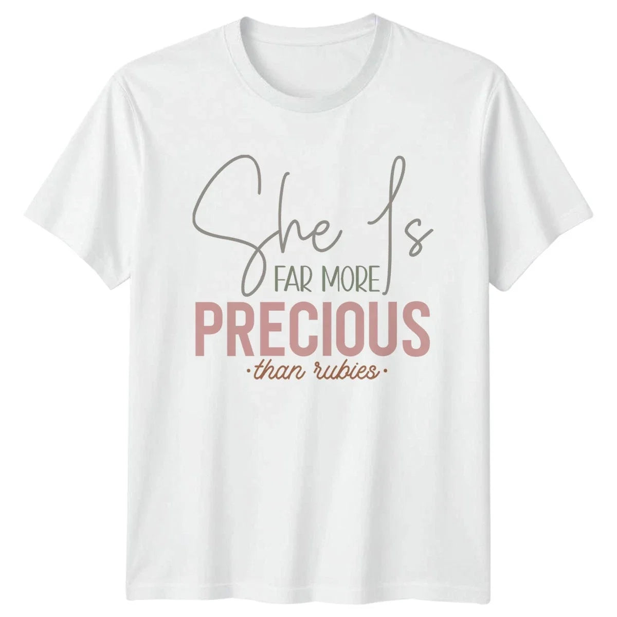 She Is Far More Precious Womens Biblical Faith - Adult & Kids T-Shirts, Sweatshirts & Hoodies apparel design preview 1