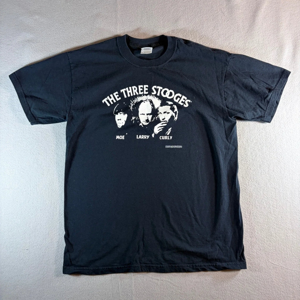 The Three Stooges Mens Black Graphic Gildan Heavy - Adult & Kids T-Shirts, Sweatshirts & Hoodies apparel design preview 1