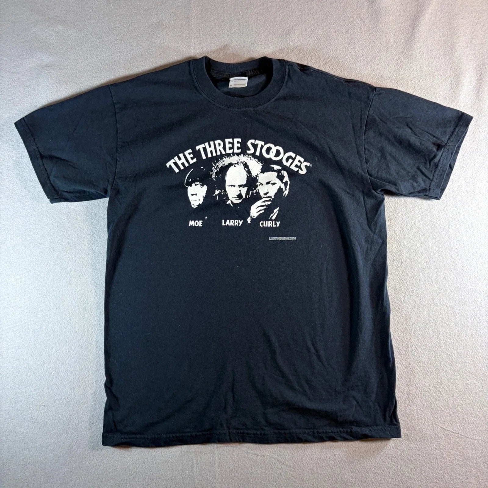 The Three Stooges Mens Black Graphic Gildan Heavy - Adult & Kids T-Shirts, Sweatshirts & Hoodies apparel design preview 1